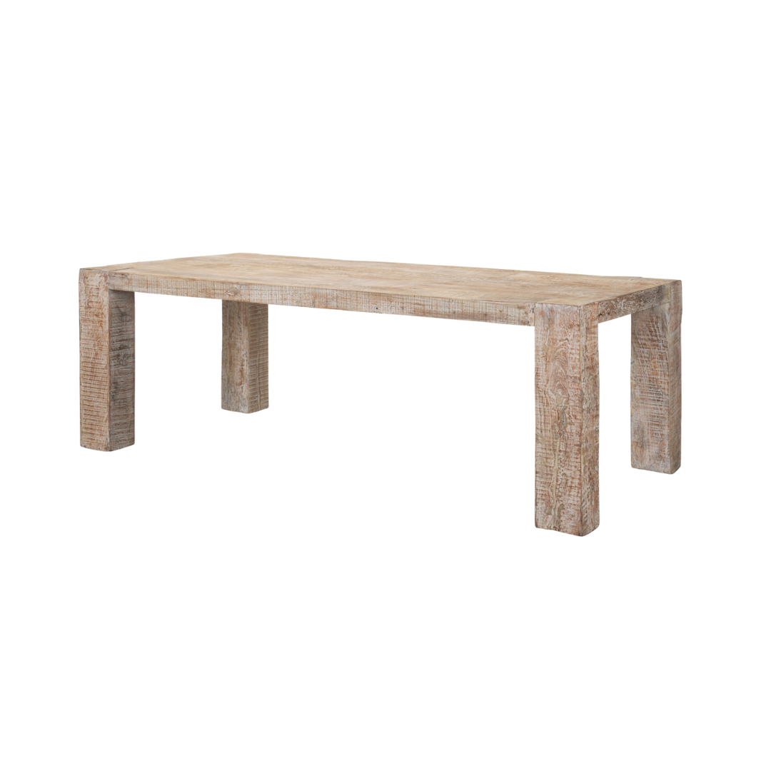 McArthur Dining Table, Rectangular - Reclaimed Wood / Whitewash Finish ...