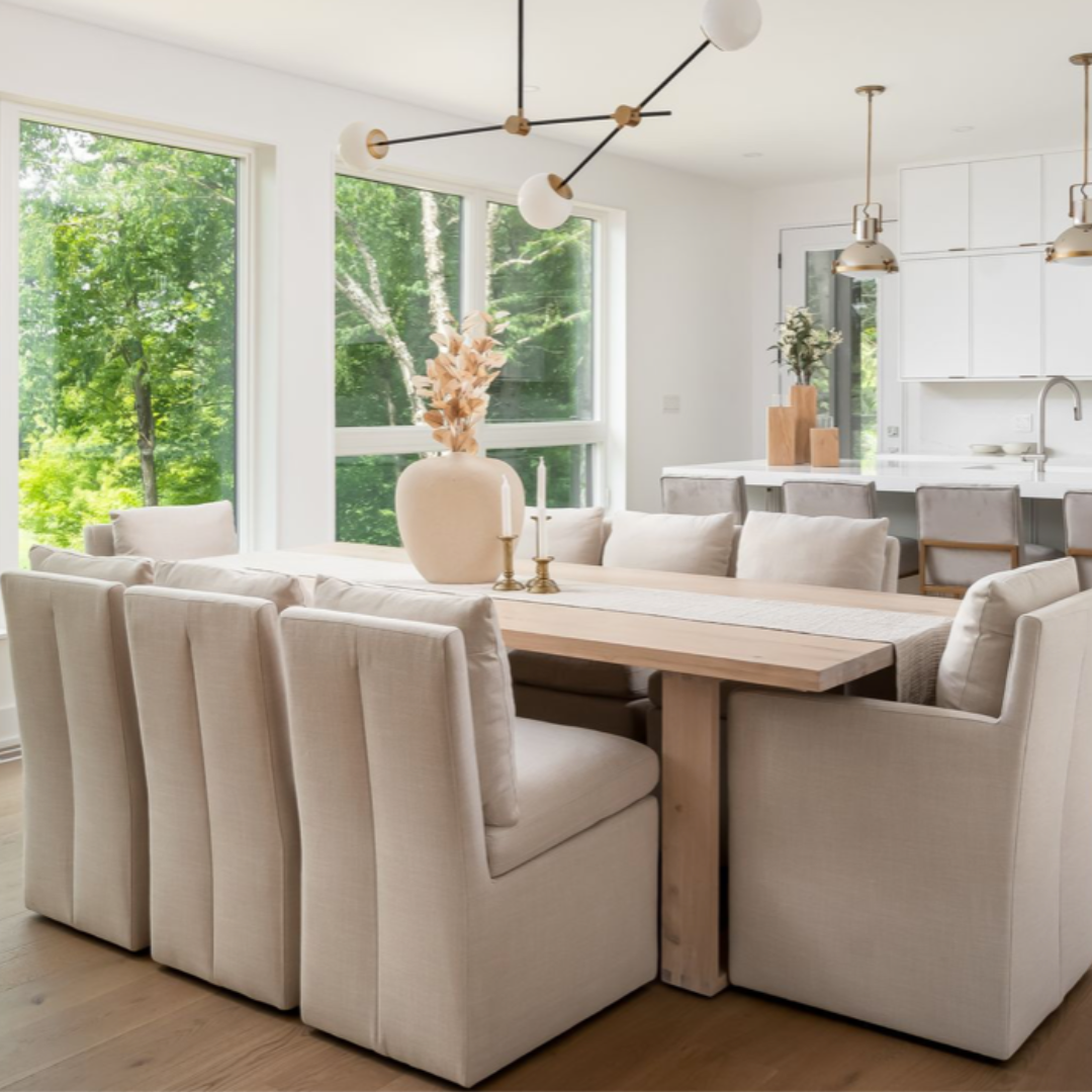 Glenrose Wheeled Dining Chair - Effie Linen– Landen Furniture & Decor