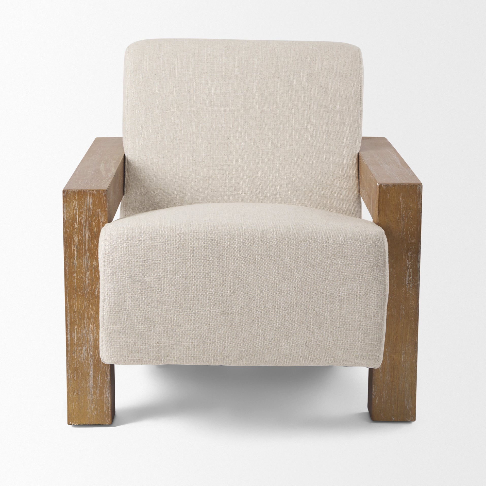 Sovereign II Accent Chair - Beige Fabric/Wood– Landen Furniture & Decor